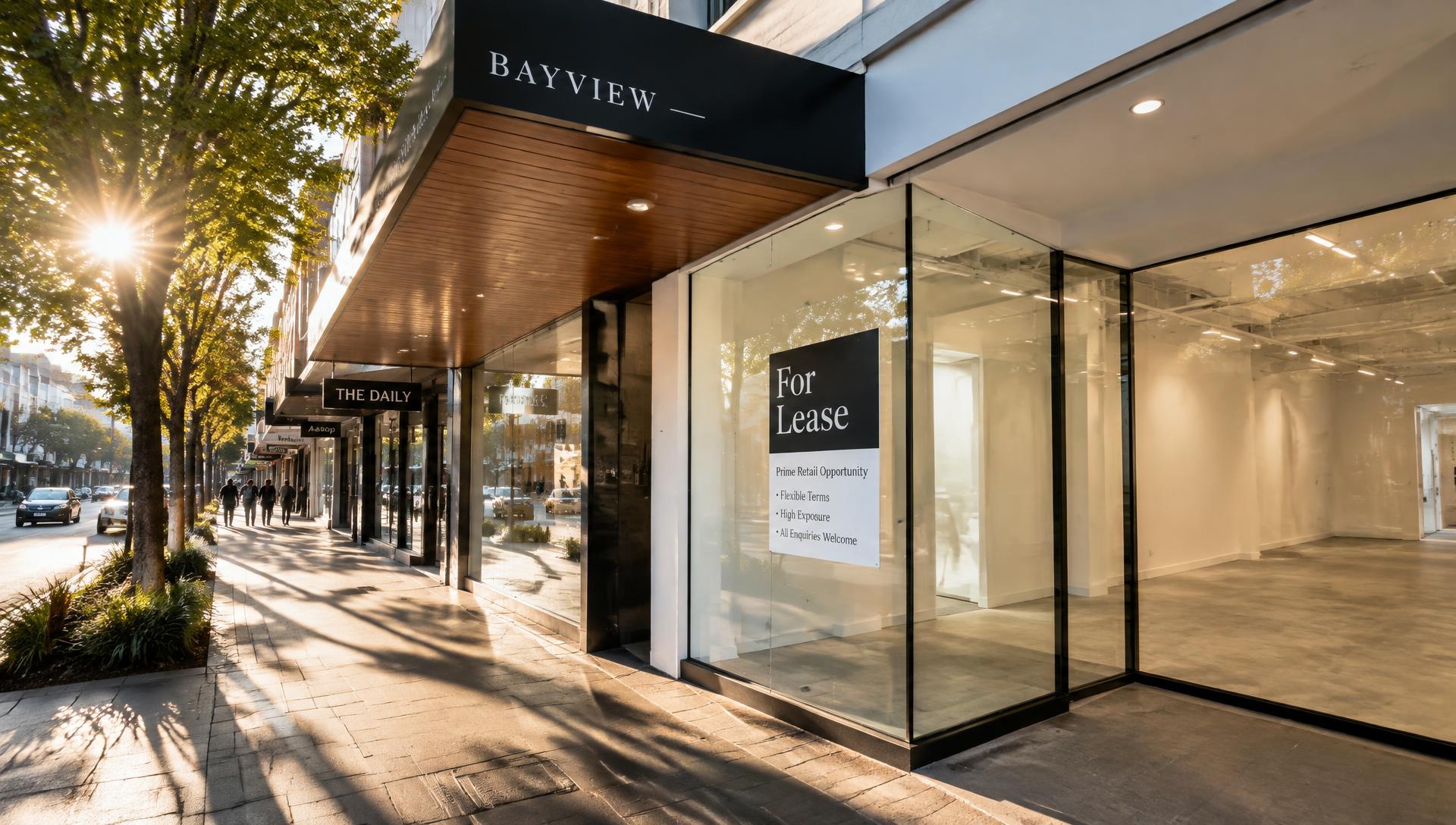 Vacant commercial shopfront on an Australian street